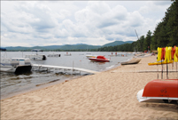 Ossipee Lake, NH - Boats and Dock at Calumet Beach